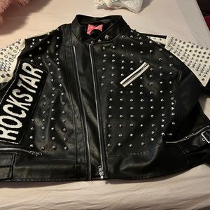 Leather ladies coat, new without tags